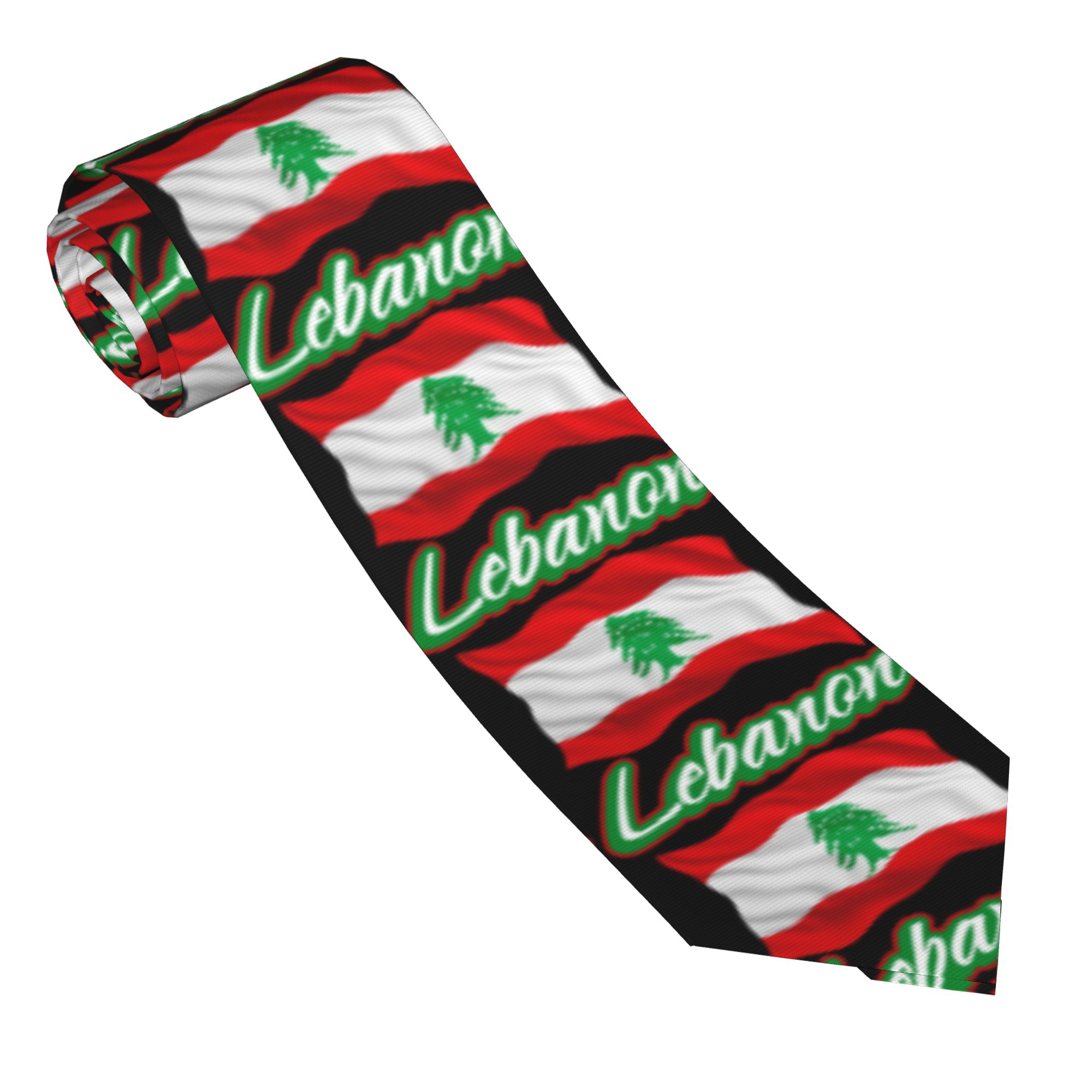 Men Accessories Lebanon - Lübnan Lübnan Bayrağı Kravat Günlük Giyim