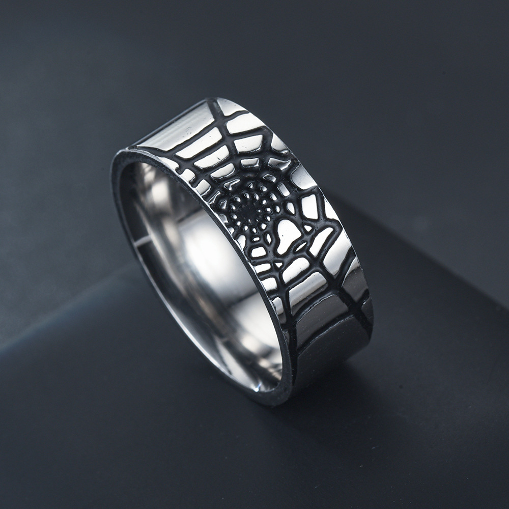 Men Accessories Name - Paslanmaz Çelik Basit Örümcek Web Yüzük