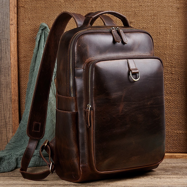 Men'S Accessories Backpack - Erkekler İçin Üstün Kalite Mumlu Deri
