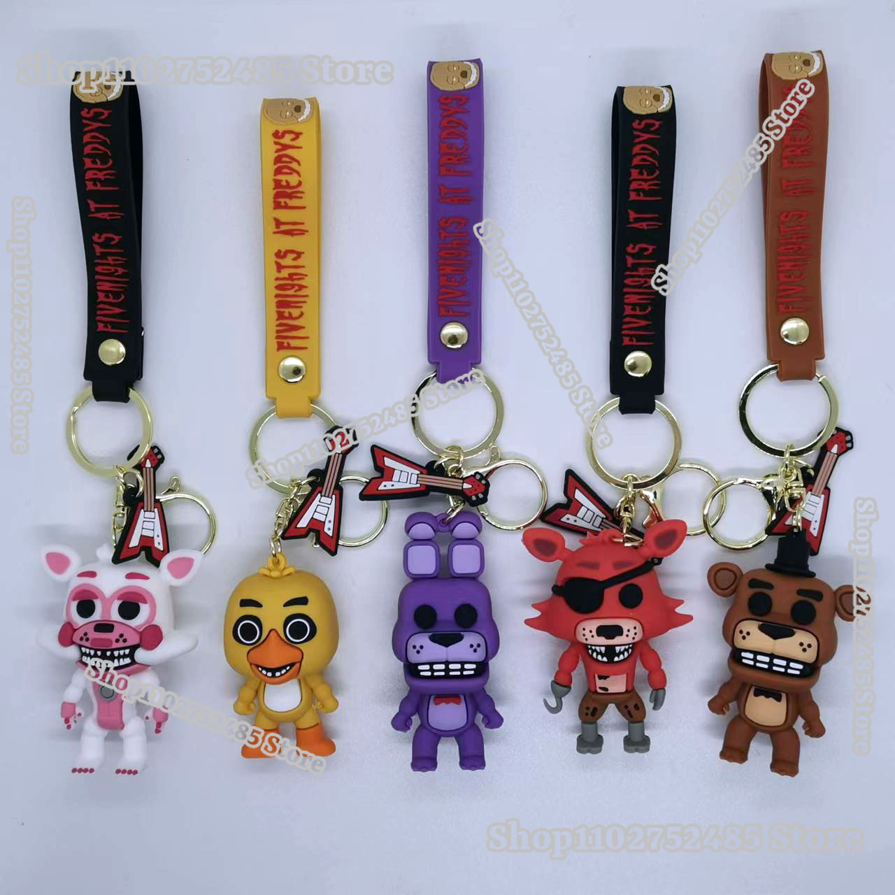 Men Accessories Ring - 5 adet Karikatür Anime FNAF Figür
