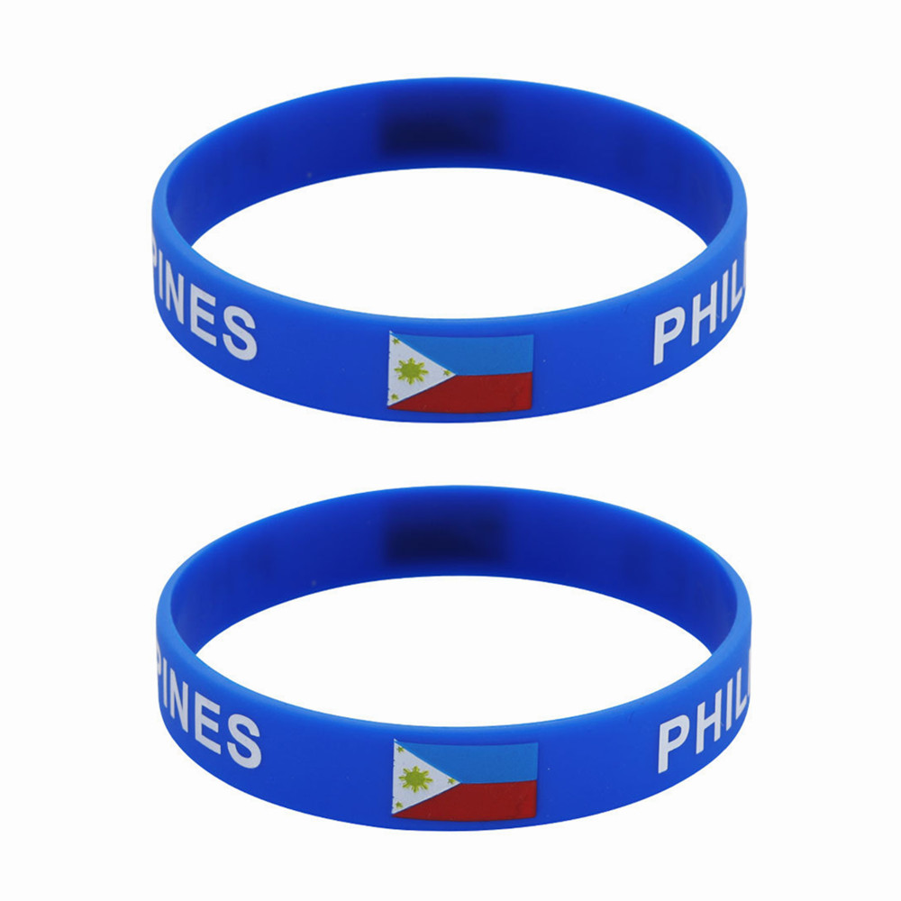 Men'S Accessories Philippines - 2 adet filipinler bayrağı silikon bilezik