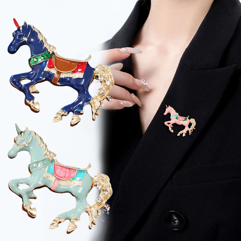 Men Accessories Bouquet - Vintage Emaye At Broş Metal Steed