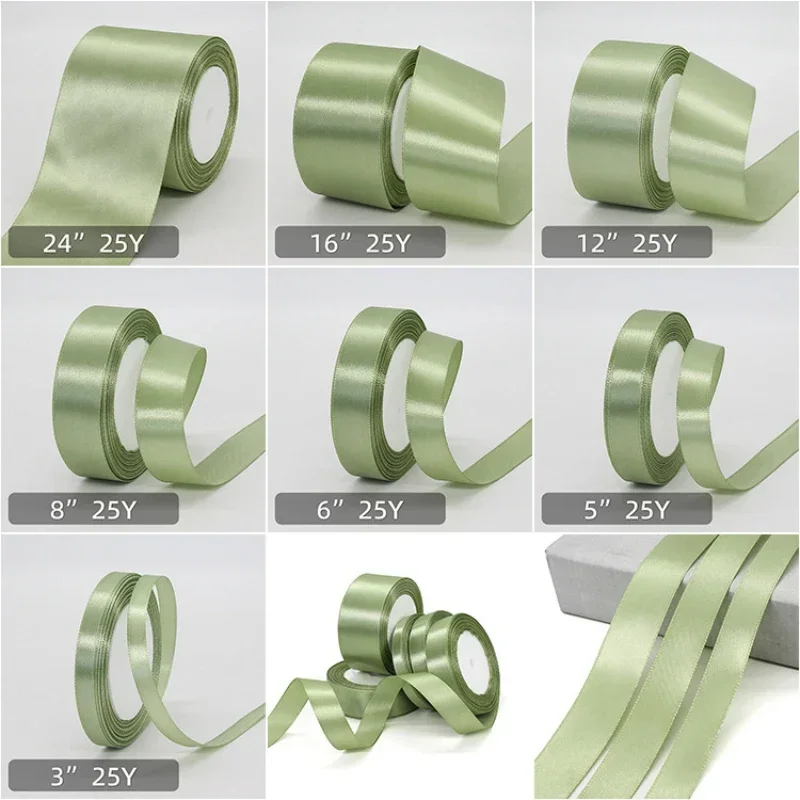 Men Accessories Bouquet - 25 metre Adaçayı Yeşil Kurdele Ordu