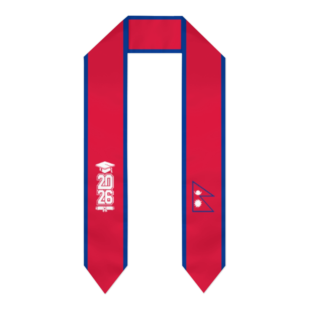 Men Accessories Nepal - 2026 Sınıfı Nepal Bayraklı Eşarp Mezuniyet