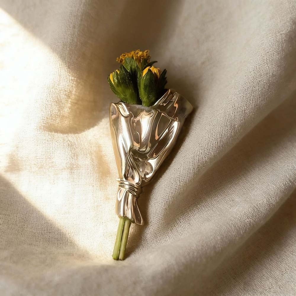 Men Accessories Bouquet - Vintage Çiçek Takılabilir Broş Fransız Tarzı