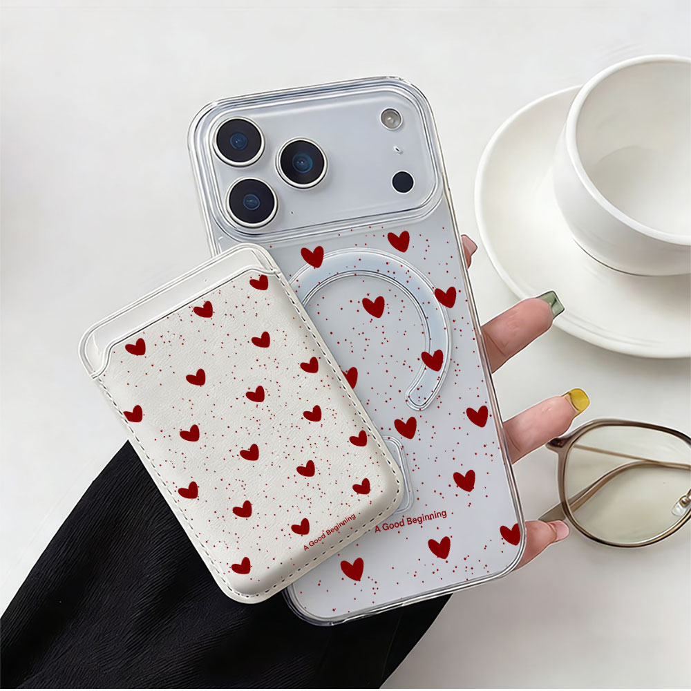 Tam ekran Puantiyeli Kalp Dese - Phone Wallet Combo incelemesi ve fiyatı