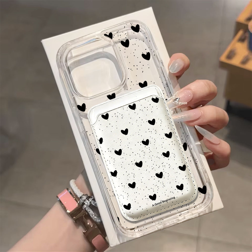 Tam ekran Puantiyeli Kalp Dese - Phone Wallet Combo incelemesi ve fiyatı