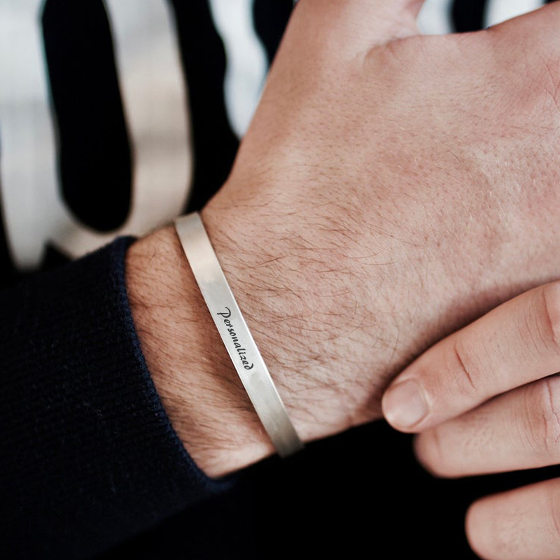 4MM 8MM ücretsiz gravür manşet - Men Accessories Name incelemesi ve fiyatı